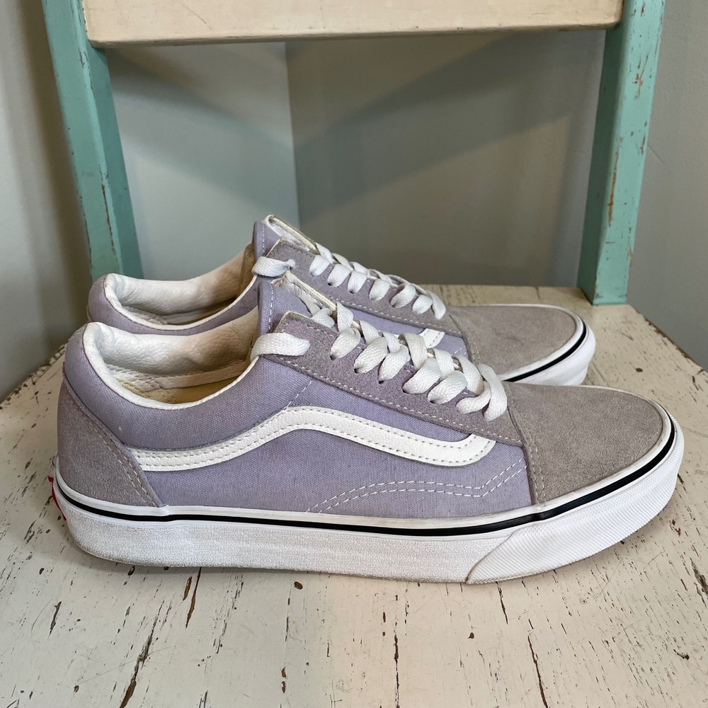 Vans‎ Old Skool Lavender Gray Suede Canvas Low Top Sneakers Womens 10 Mens 8.5
